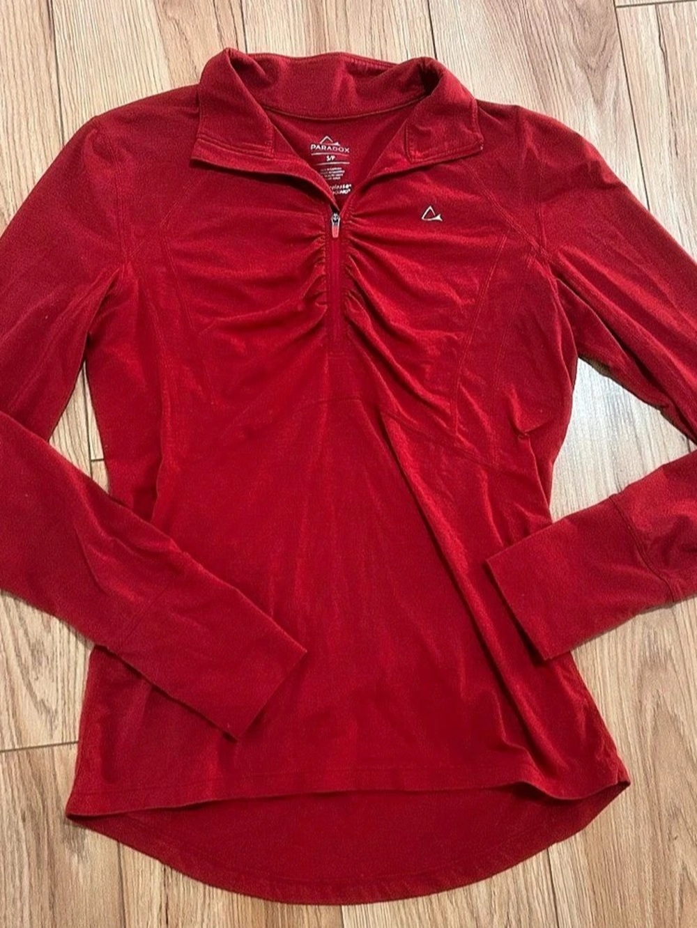 Paradox Freshguard Quarter Zip Merino Wool Red Size S/P